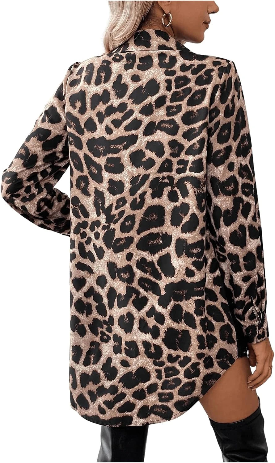 Leopard Print Sequin Blouse