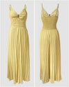 Pleated Sling V-Neck Jumpsuit