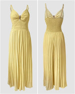Pleated Sling V-Neck Jumpsuit