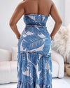 Floral Halter Ruched Maxi Dress