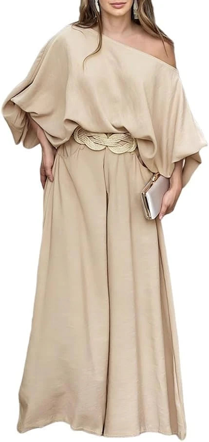 ChicMe Off Shoulder Wide Leg Pants Set
