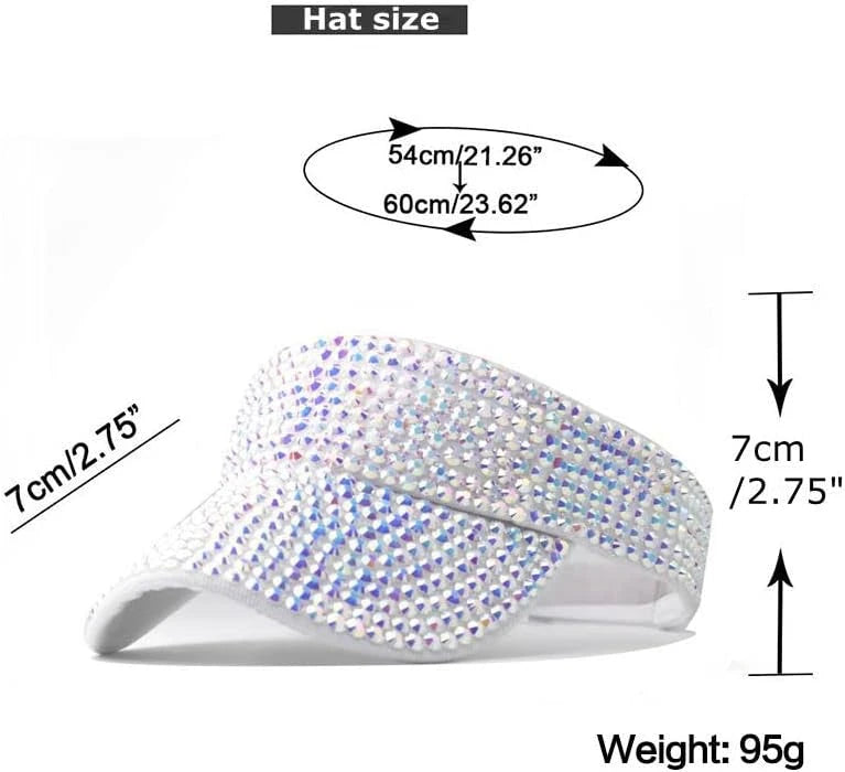 Shiny Rhinestone Sport Sun Visor