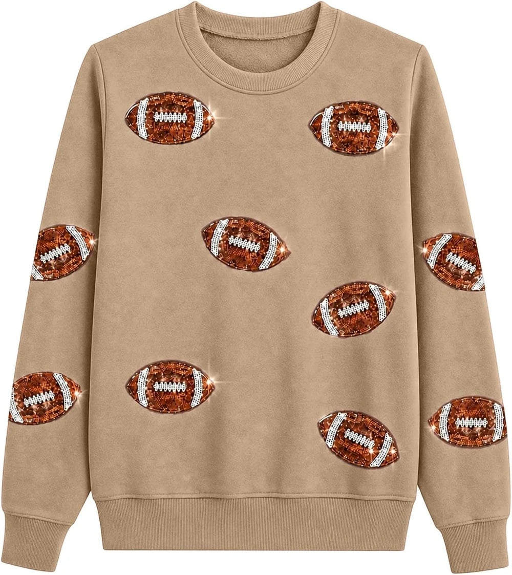 Oversized Sequin Football Sweatshirt