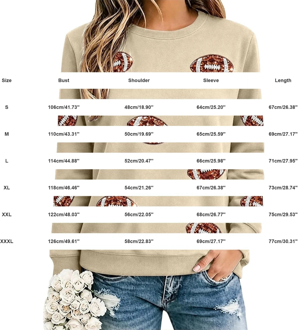 Oversized Sequin Football Sweatshirt