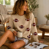 Oversized Sequin Football Sweatshirt