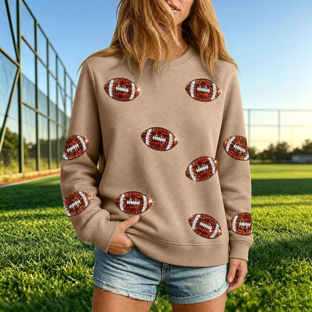 Oversized Sequin Football Sweatshirt