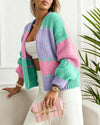 Chunky Knit Color Block Cardigan