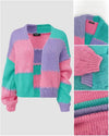 Chunky Knit Color Block Cardigan