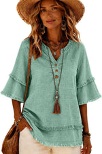 Cotton Linen Boho Blouse