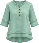 Cotton Linen Boho Blouse