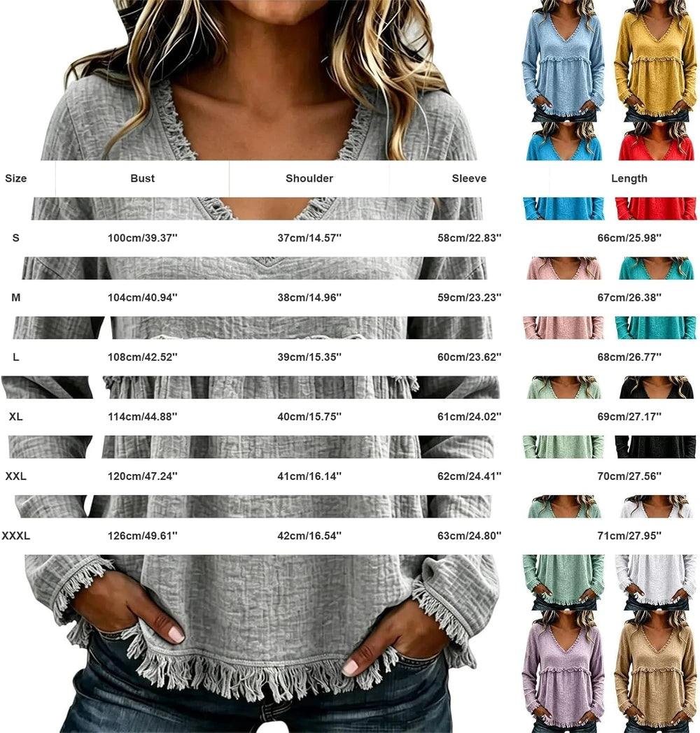 Cotton Linen Boho Blouse