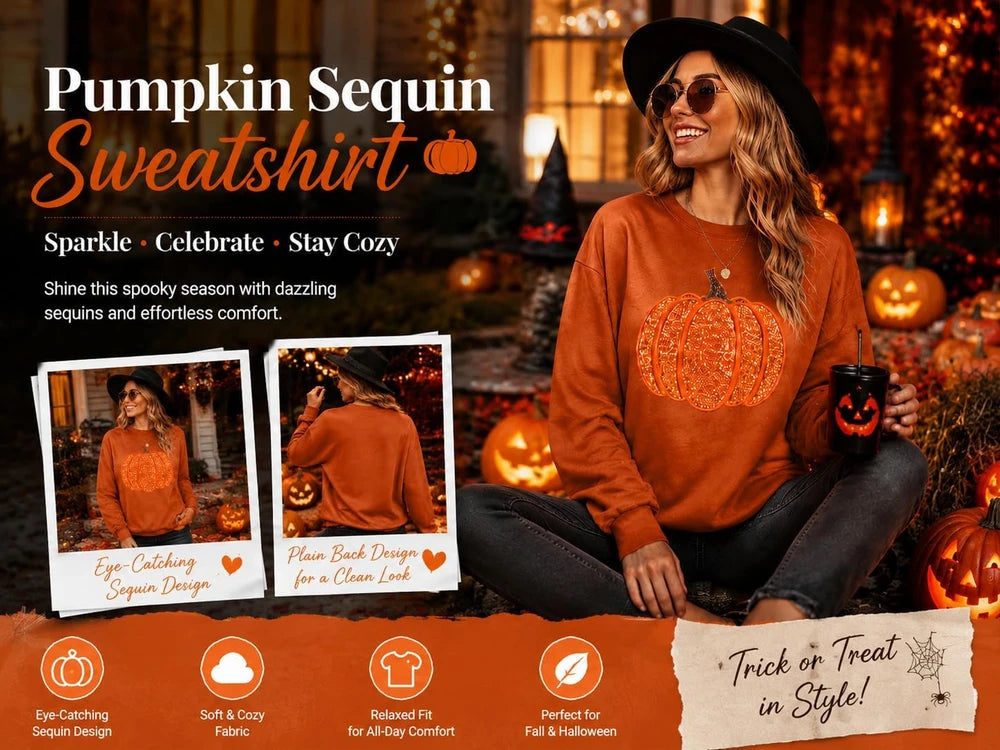 Halloween Pumpkin Pullover Sweatshirt