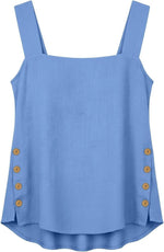 Square Neck Linen Tank Top