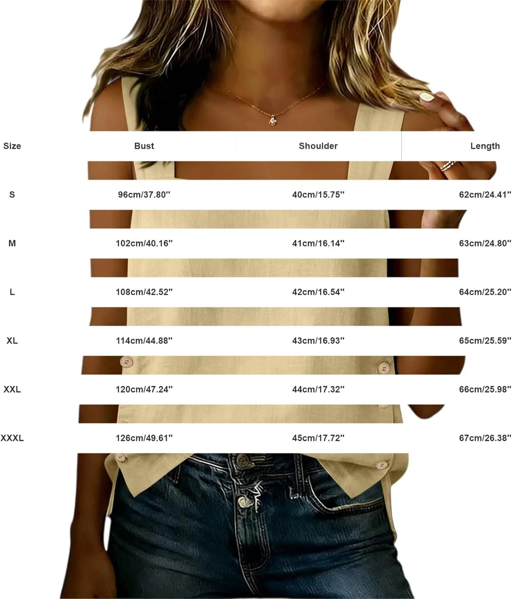Square Neck Linen Tank Top