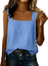 Square Neck Linen Tank Top