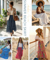 EARKOHA Boho Flowy Maxi Skirt