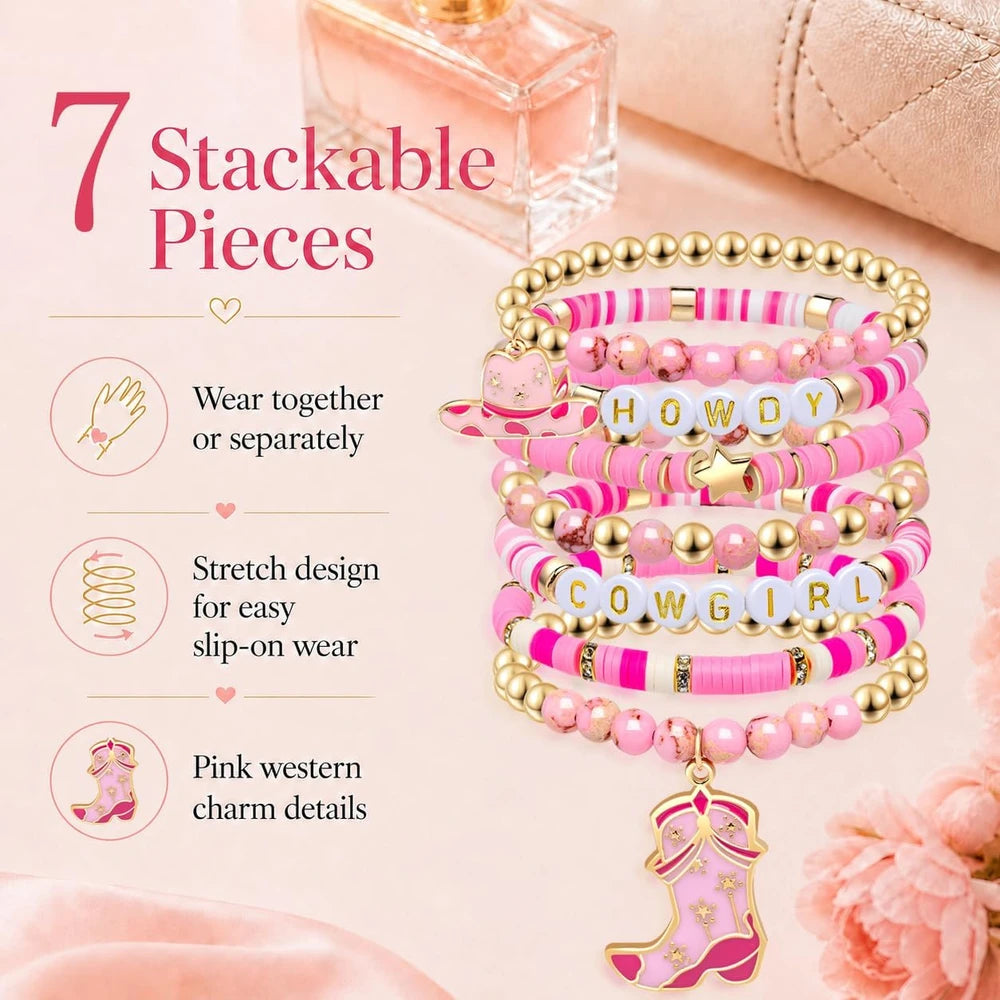 Western Beaded Stretch Bracelet Set