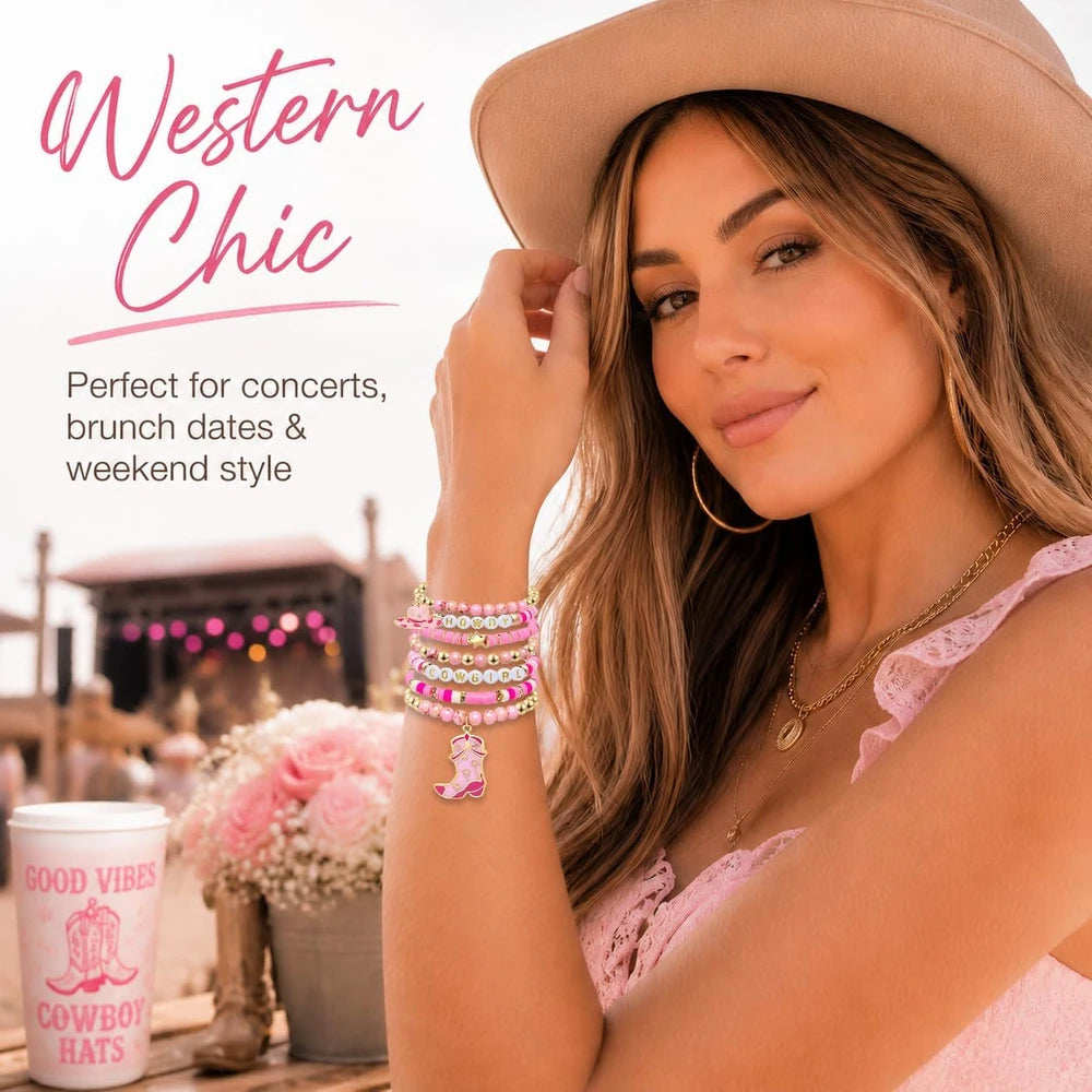 Western Beaded Stretch Bracelet Set