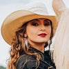 Rhinestone Cowgirl Hat Tassel Earrings