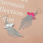 Rhinestone Cowgirl Hat Tassel Earrings