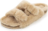 Fitory Faux Fur Cork Sandals