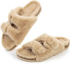 Fitory Faux Fur Cork Sandals