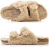 Fitory Faux Fur Cork Sandals
