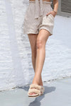 Fitory Faux Fur Cork Sandals