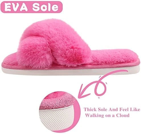 Cross Band Memory Foam House Slippers