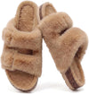 Fuzzy Cork Footbed Slippers