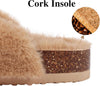 Fuzzy Cork Footbed Slippers