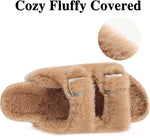 Fuzzy Cork Footbed Slippers
