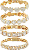 Layered Rhinestone Bracelet Set