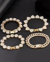 Layered Rhinestone Bracelet Set