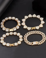 Layered Rhinestone Bracelet Set
