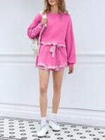 Fisoew Color Block Ruffle Lounge Set