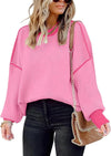 Oversized Knit Colorblock Sweater