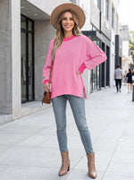 Oversized Knit Colorblock Sweater