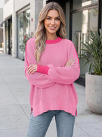 Oversized Knit Colorblock Sweater