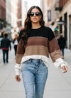 Oversized Color Block Knit Sweater