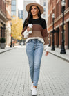 Oversized Color Block Knit Sweater