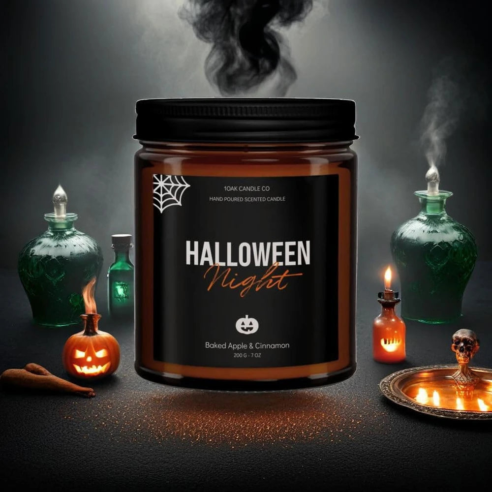 Baked Apple Cinnamon Halloween Candle