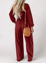 Lightweight Long Sleeve Wide Leg Romper