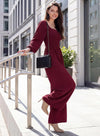 Lightweight Long Sleeve Wide Leg Romper