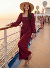 Lightweight Long Sleeve Wide Leg Romper