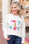 Festive Sequin Letter Christmas Sweater