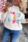 Festive Sequin Letter Christmas Sweater