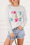 Festive Sequin Letter Christmas Sweater