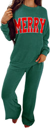 Ribbed Knit Christmas Loungewear Set