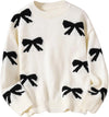 Girls Bow Knit Sweater